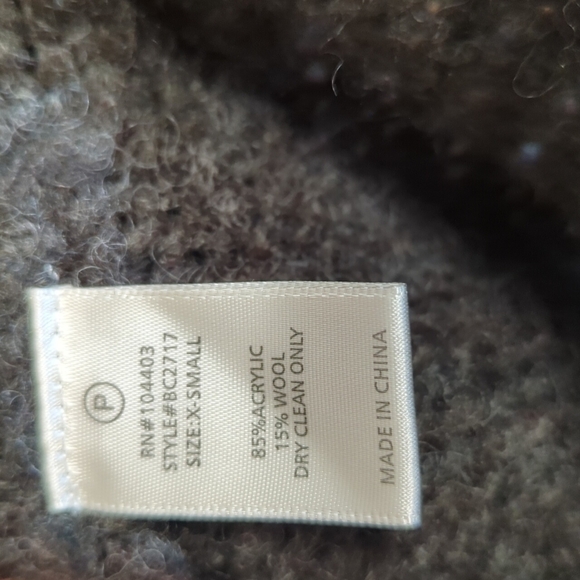 JOA polka dot Sweater chunky warm gray neutral/ metallic wool blend boxy knit XS - Picture 7 of 10